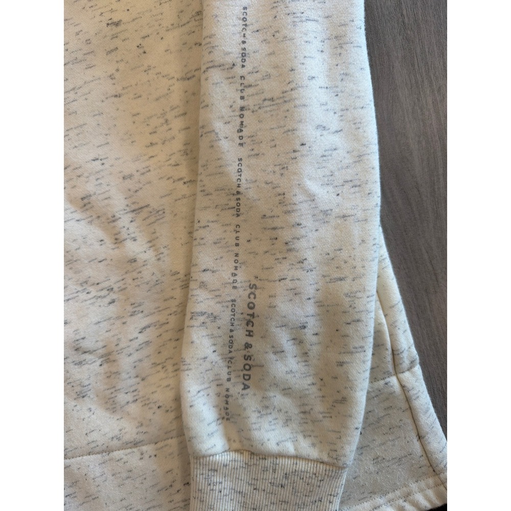 Scotch & Soda Club Nomade Mens Quarter Zip Hoodie Oatmeal Space Dye 153789 M - Picture 6 of 8
